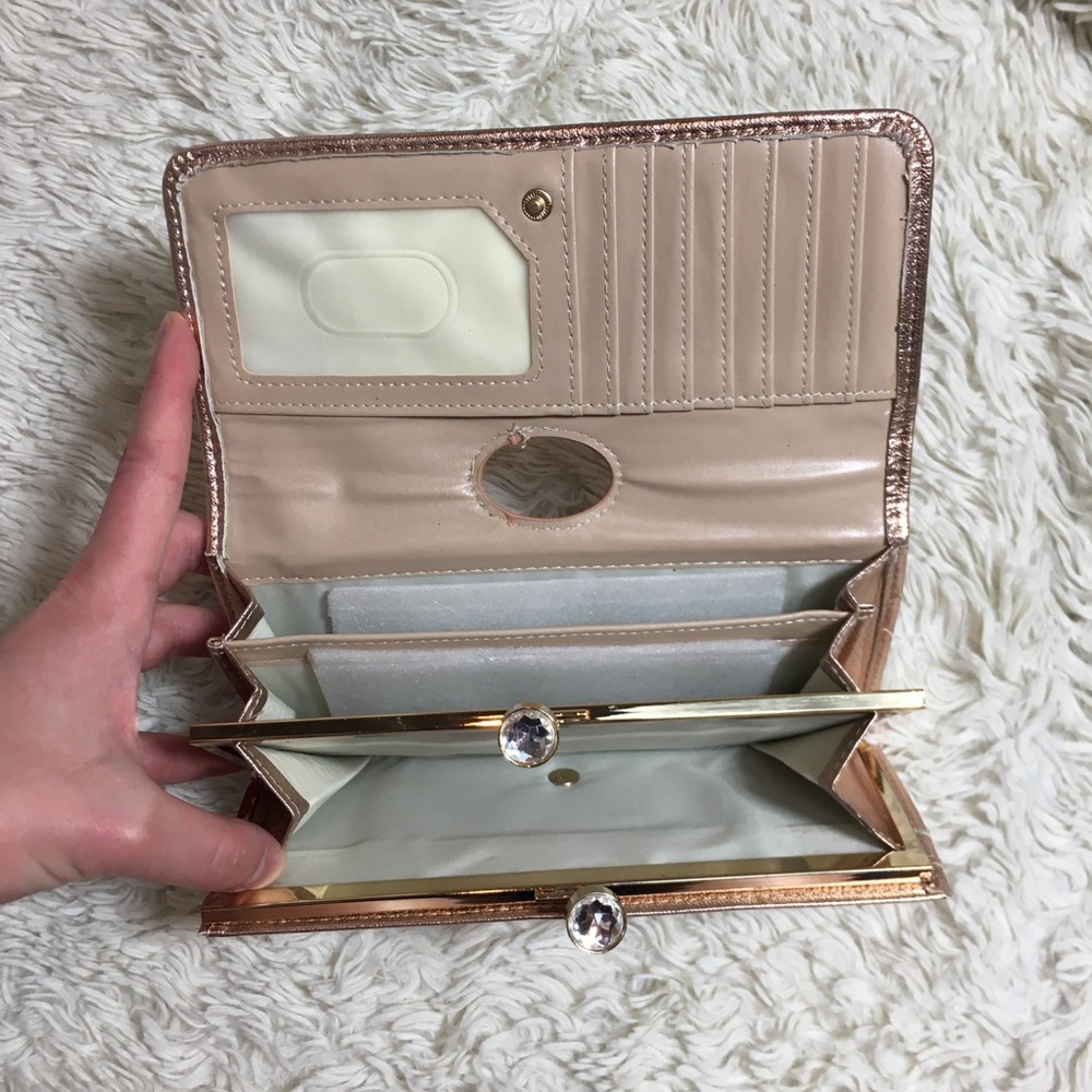 NWOT wallet beautiful rose gold diamond accents - Picture 8 of 11